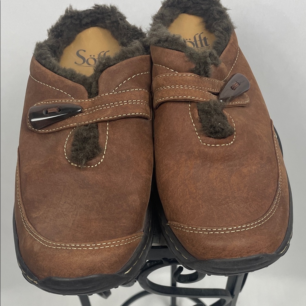 Sofft Brown Fleece-Lined Loafers size 7 warm and comfortable